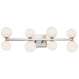 Image1 of Hadleigh 8-Light Brushed Nickel Metal and Glass Wall Light