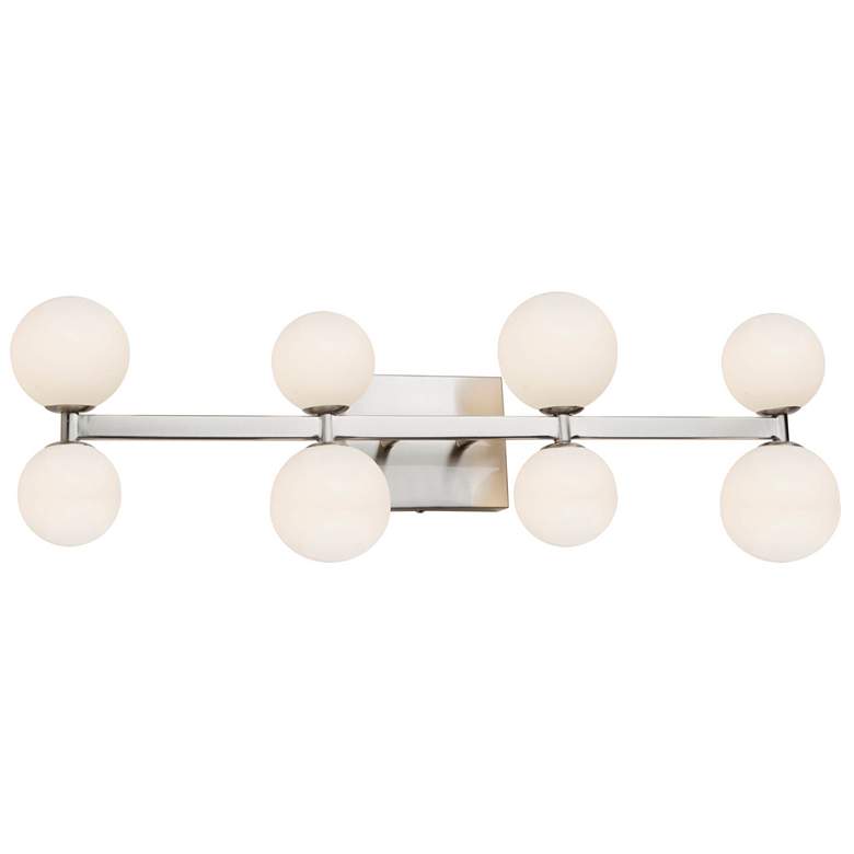 Image 1 Hadleigh 8-Light Brushed Nickel Metal and Glass Wall Light