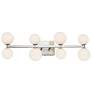 Hadleigh 8-Light Brushed Nickel Metal and Glass Wall Light