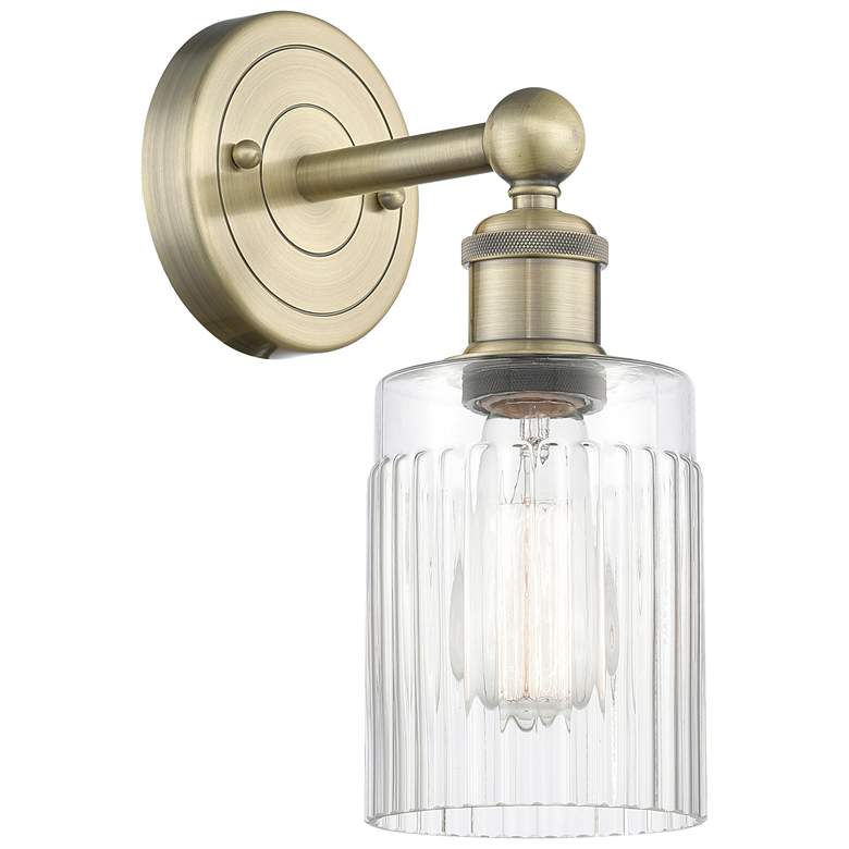 Image 1 Hadley 11.5"High Antique Brass Sconce With Clear Shade