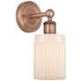 Hadley 11.5"High Antique Copper Sconce With Matte White Shade