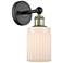 Hadley 11.5"High Black Antique Brass Sconce With Matte White Shade