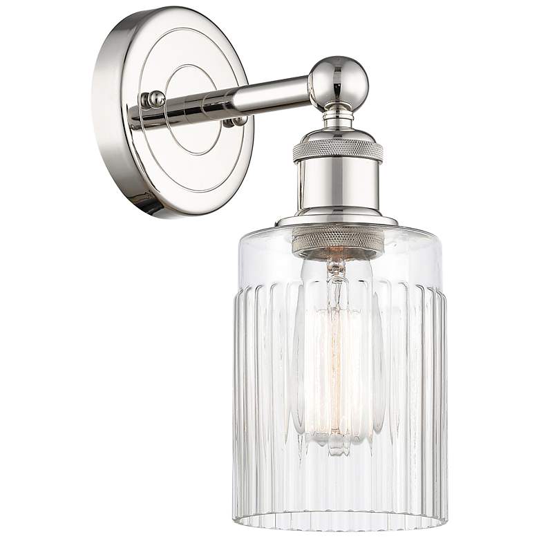 Image 1 Hadley 11.5"High Polished Nickel Sconce With Clear Shade