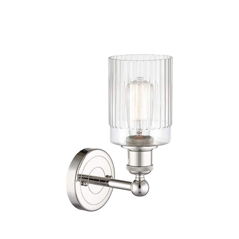 Image 2 Hadley 11.5"High Polished Nickel Sconce With Clear Shade more views