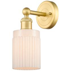 Hadley 11 1/4" High Satin Gold with White Glass Wall Sconce
