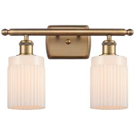Hadley 11"H Brushed Brass 2-Light Wall Sconce w/ White Glass Hadley 11"H Brushed Brass 2-Light Wall Sconce w/ White Glass