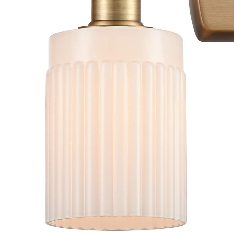 Image 2 Hadley 11"H Brushed Brass 2-Light Wall Sconce w/ White Glass more views