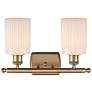 3_Hadley 11"H Brushed Brass 2-Light Wall Sconce w/ White Glass more views