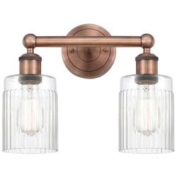 Hadley 13.5&quot; Wide 2 Light Antique Copper Bath Vanity Light With Clear