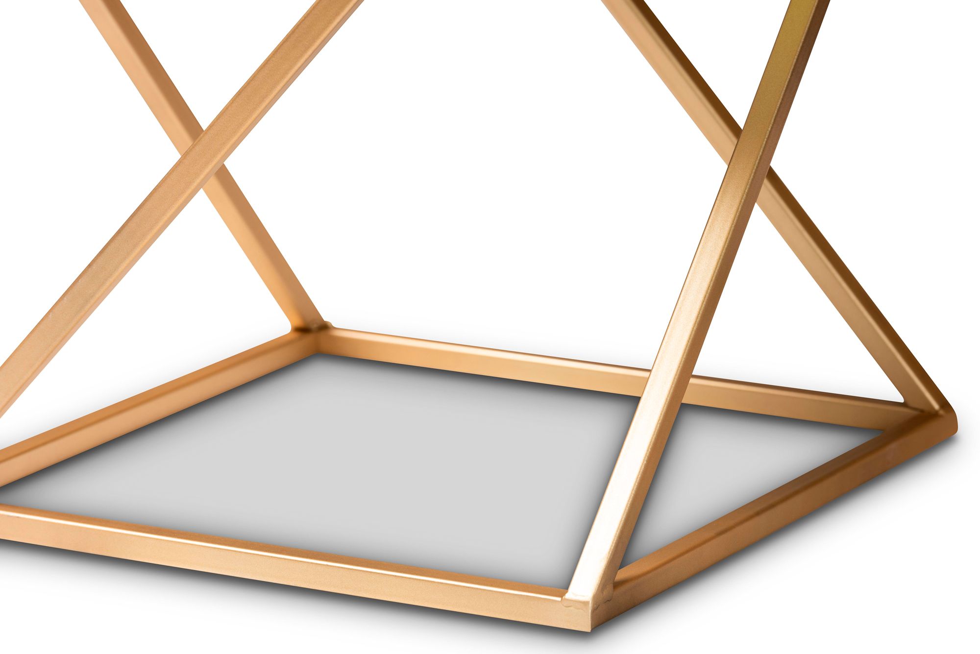 Image 3 Hadley 13 3/4" Wide White Marble Gold Metal Square End Table more views