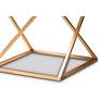 3_Hadley 13 3/4" Wide White Marble Gold Metal Square End Table more views