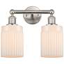 Hadley 14" 2-Light Brushed Satin Nickel Bath Light w/ Matte White Shad