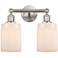 Hadley 14" 2-Light Brushed Satin Nickel Bath Light w/ Matte White Shad