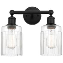 Hadley 14" 2-Light Matte Black Bath Light w/ Clear Shade
