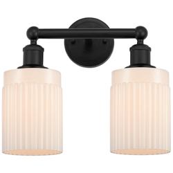 Hadley 14" 2-Light Matte Black Bath Light w/ Matte White Shade