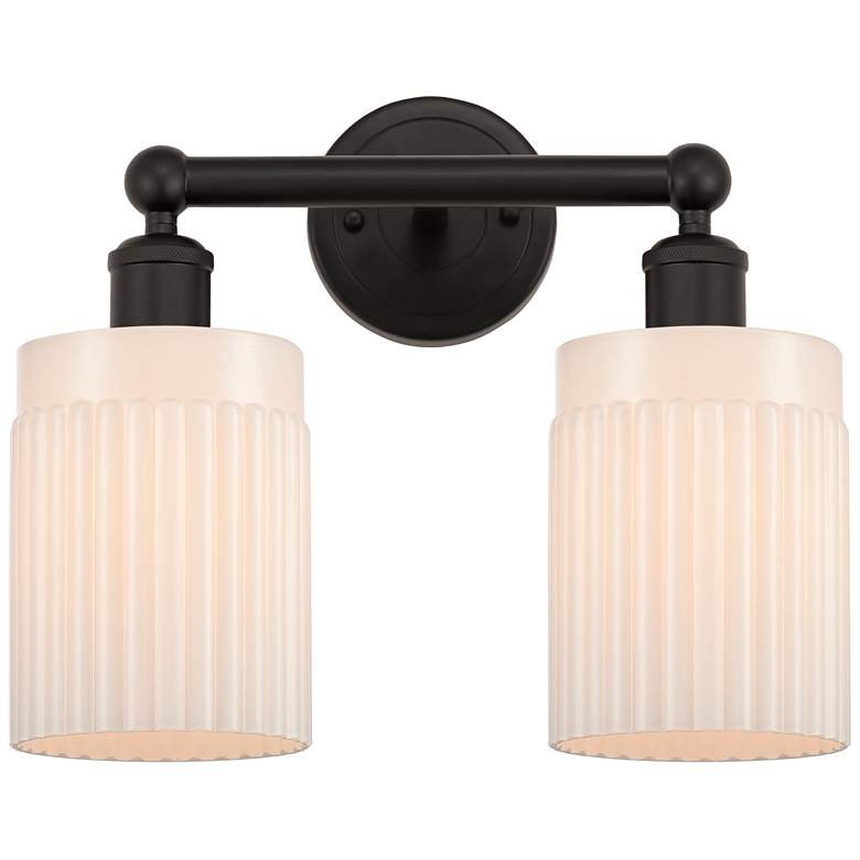 Image 1 Hadley 14" 2-Light Oil Rubbed Bronze Bath Light w/ Matte White Shade