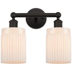 Hadley 14" 2-Light Oil Rubbed Bronze Bath Light w/ Matte White Shade