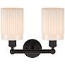 2_Hadley 14" 2-Light Oil Rubbed Bronze Bath Light w/ Matte White Shade more views
