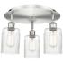 Hadley 16.25" Wide 3 Light Satin Nickel Flush Mount With Clear Glass S