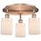 Hadley 16.25"W 3 Light Antique Copper Flush Mount w/ White Shade