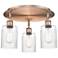 Hadley 16.25"W 3 Light Antique Copper Flush Mount With Clear Glass Sha
