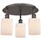 Hadley 16.25"W 3 Light Oil Rubbed Bronze Flush Mount w/ White Shade