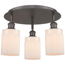 Hadley 16.25"W 3 Light Oil Rubbed Bronze Flush Mount w/ White Shade