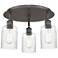 Hadley 16.25"W 3 Light Oil Rubbed Bronze Flush Mount With Clear Glass