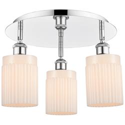 Hadley 16.25"W 3 Light Polished Chrome Flush Mount w/ White Shade