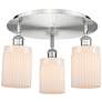 Hadley 16.25"W 3 Light Satin Nickel Flush Mount w/ Matte White Glass S