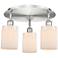 Hadley 16.25"W 3 Light Satin Nickel Flush Mount w/ Matte White Glass S