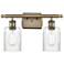 Hadley 16" 2-Light Antique Brass Bath Light w/ Clear Shade
