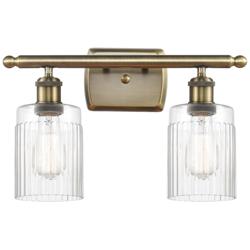 Hadley 16" 2-Light Antique Brass Bath Light w/ Clear Shade