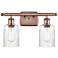 Hadley 16" 2-Light Antique Copper Bath Light w/ Clear Shade