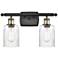 Hadley 16" 2-Light Black Antique Brass Bath Light w/ Clear Shade