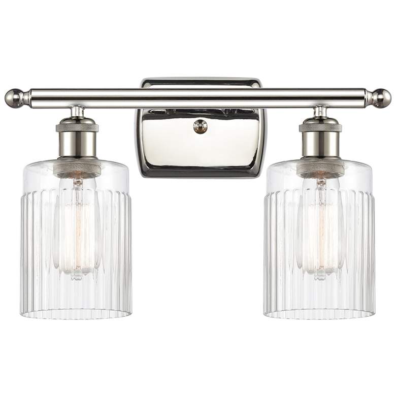 Image 1 Hadley 16" 2-Light Polished Nickel Bath Light w/ Clear Shade