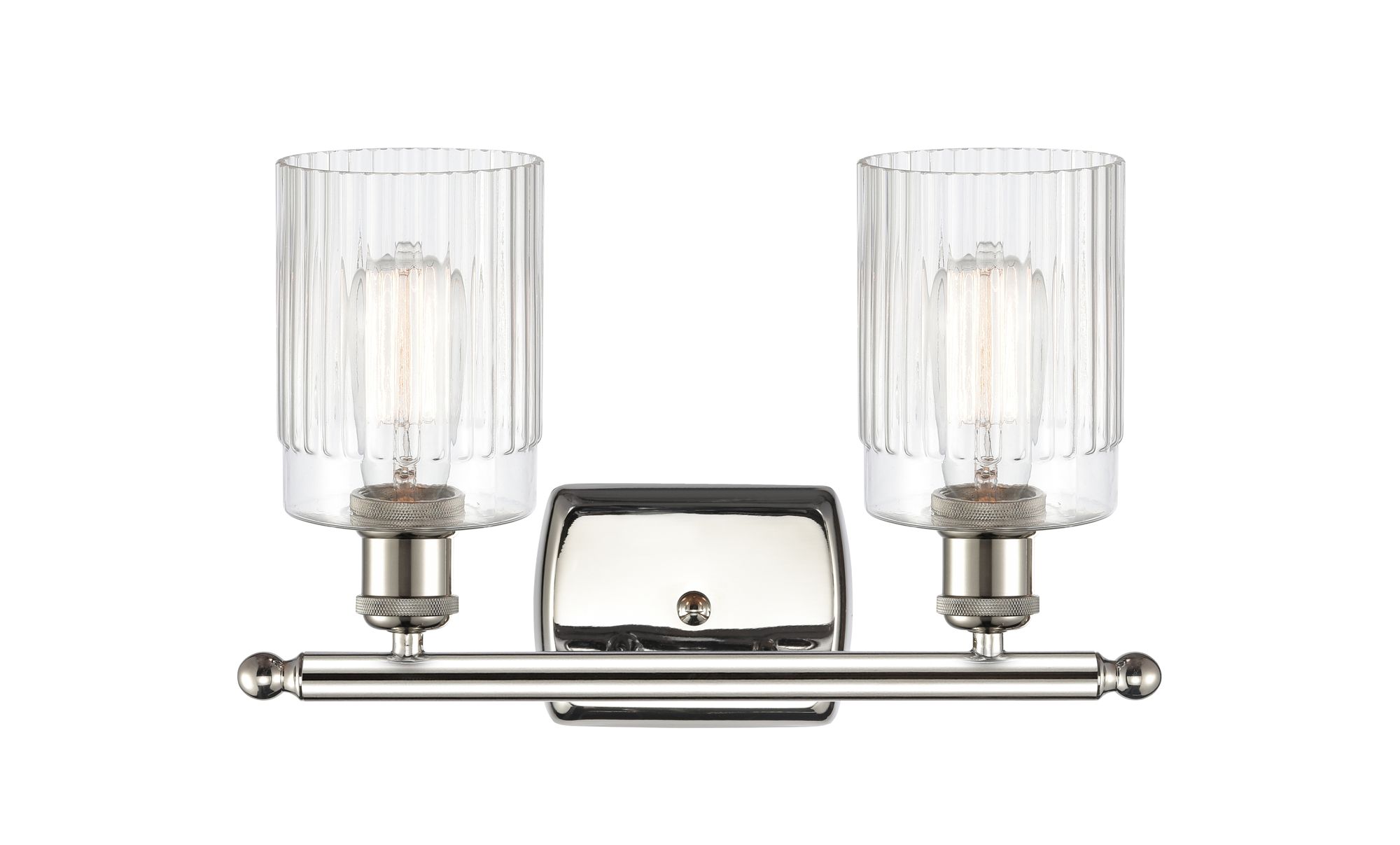 Image 2 Hadley 16" 2-Light Polished Nickel Bath Light w/ Clear Shade more views