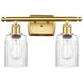 Hadley 16" 2-Light Satin Gold Bath Light w/ Clear Shade
