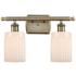 Hadley 16" Wide 2 Light Antique Brass Bath Vanity Light w/ White Shade