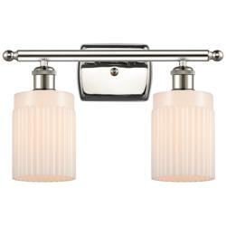Hadley 16" Wide 2 Light Polished Nickel Bath Vanity Light w/ White Sha
