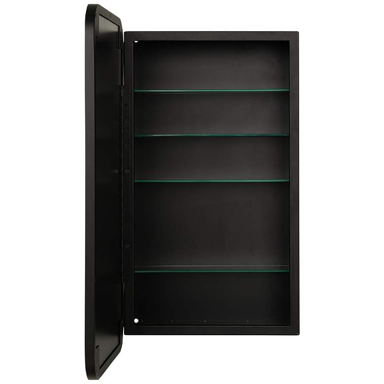Image 5 Hadley 16" Wide Shiny Black 4-Shelf Medicine Cabinet more views