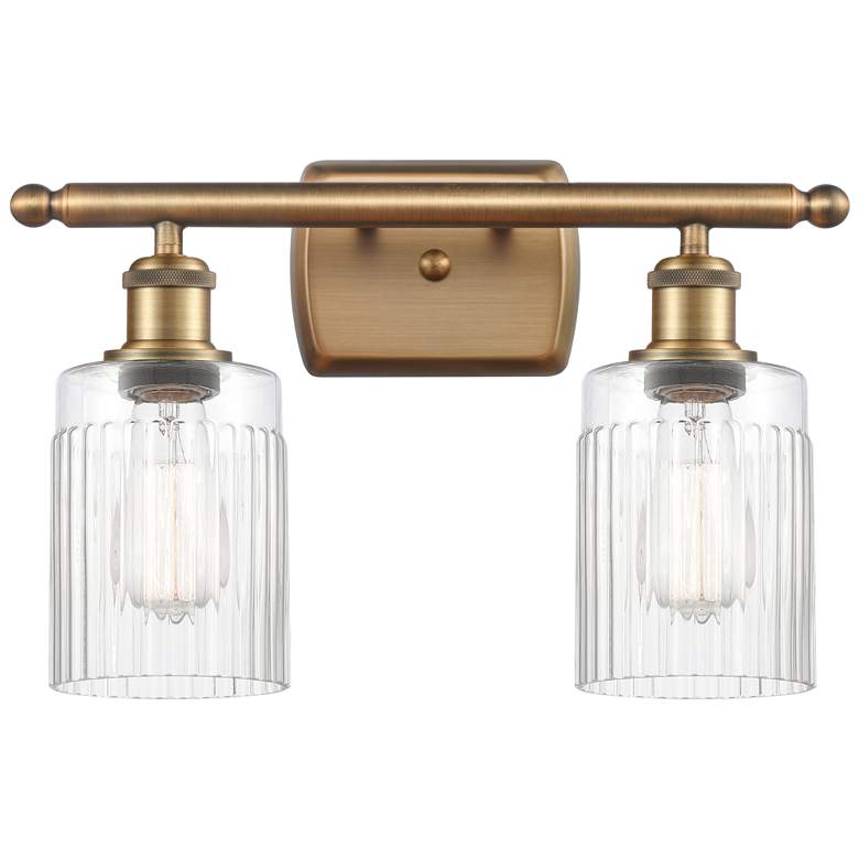 Image 1 Hadley 16"W Brushed Brass Clear Glass 2-Light Wall Sconce