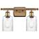 Hadley 16"W Brushed Brass Clear Glass 2-Light Wall Sconce