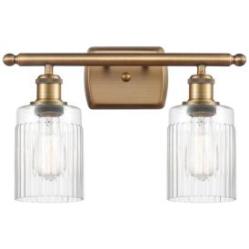 Hadley 16"W Brushed Brass Clear Glass 2-Light Wall Sconce Hadley 16"W Brushed Brass Clear Glass 2-Light Wall Sconce