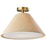 Thumbnail3 of Hadley 18"W Antique Brass Ceiling Light with Natural Shade