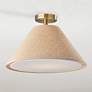 Thumbnail2 of Hadley 18"W Antique Brass Ceiling Light with Natural Shade