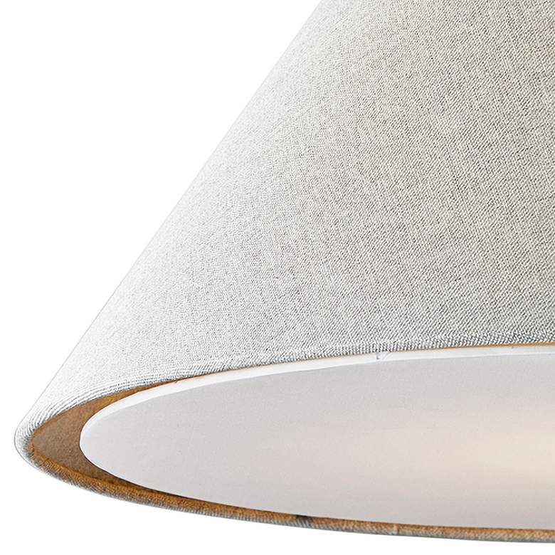 Image 2 Hadley 18"W Antique Brass Ceiling Light with Off-White Shade more views
