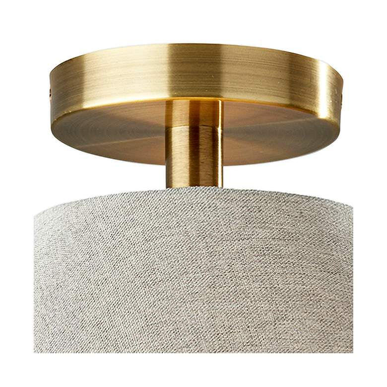 Image 3 Hadley 18"W Antique Brass Ceiling Light with Off-White Shade more views