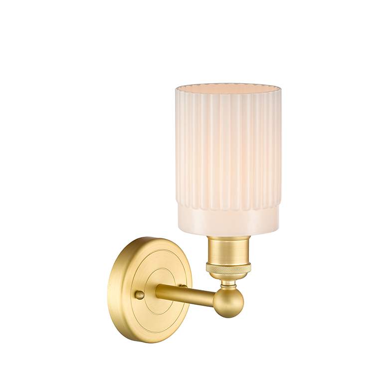 Image 2 Hadley 2.6" High Satin Gold Sconce With Matte White Shade more views