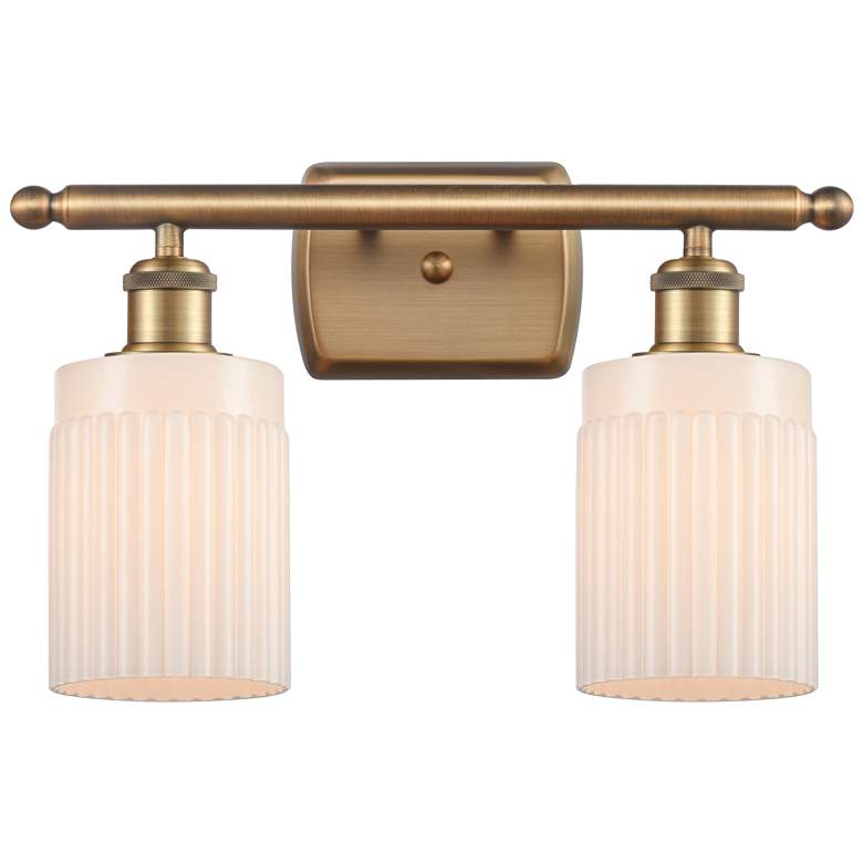 Image 1 Hadley 2 Light 16" LED Bath Light - Brushed Brass - Matte White Shade